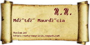 Máté Maurícia névjegykártya